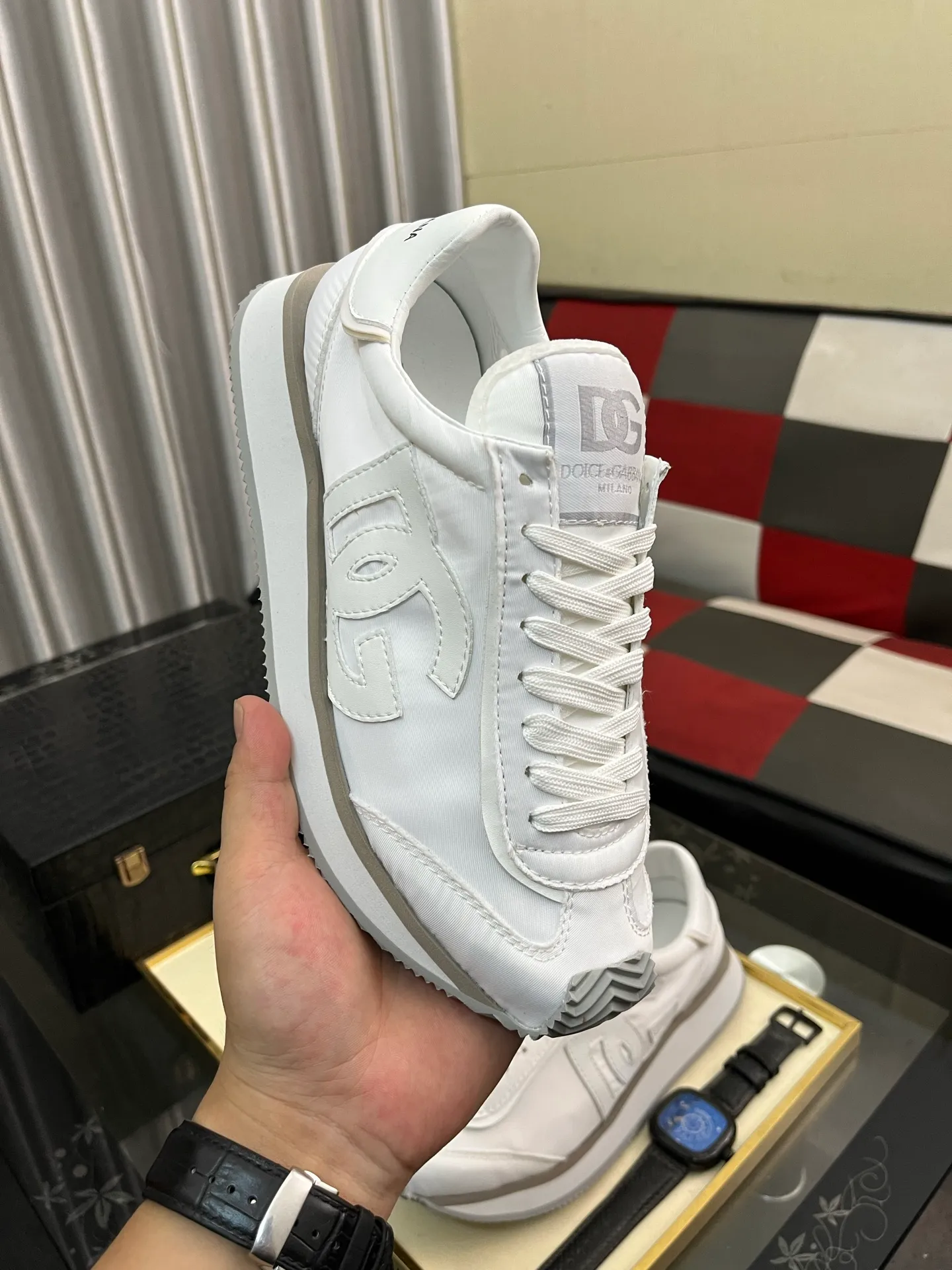 Men's Men's Shoes💰458⌚️⌚️Dolce&Gabbana••DG✔️High-end men's sports•casual shoes. Original goods from top counters. Original imported cowhide, multi-material splicing design ➕Imported cowhide lining, cowhide feet ➕Original TPR elastic outsole. Size: 36-46